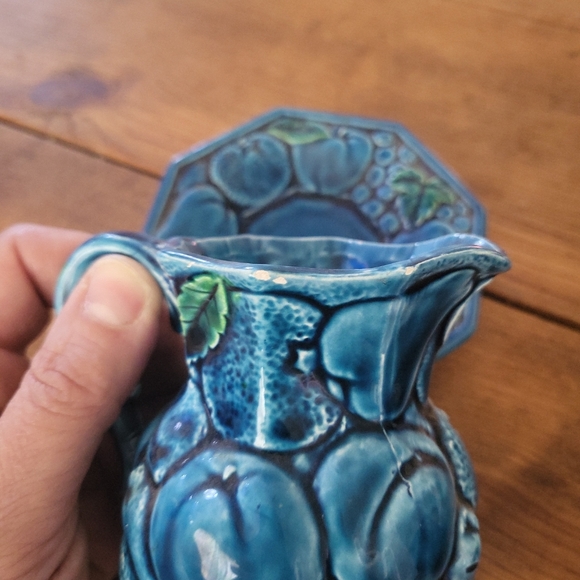 Vintage MCM Inarco Mood Indigo Small Fruit Pitcher & Plate - Picture 10 of 10